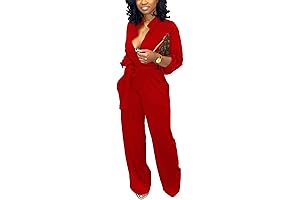 Casual Graceful One-Piece Jumpsuits in Vibrant Red