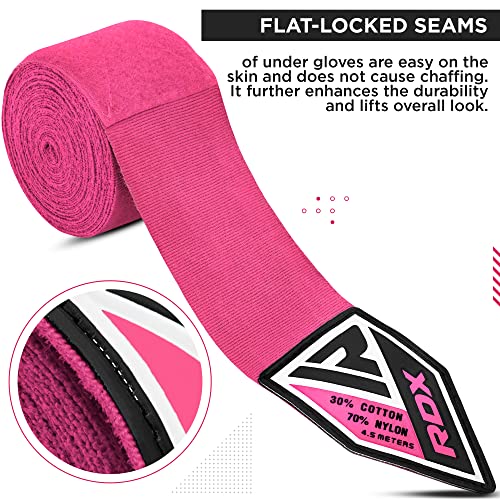 Rdx Boxing Hand Wraps Inner Gloves, 180 Inch 4.5M Elasticated Thumb Loop Bandages, Mexican Style Under Mitts Wrist Wrap Protection Muay Thai Mma Kickboxing Martial Arts Punching Bag Training Men Women #TOP6