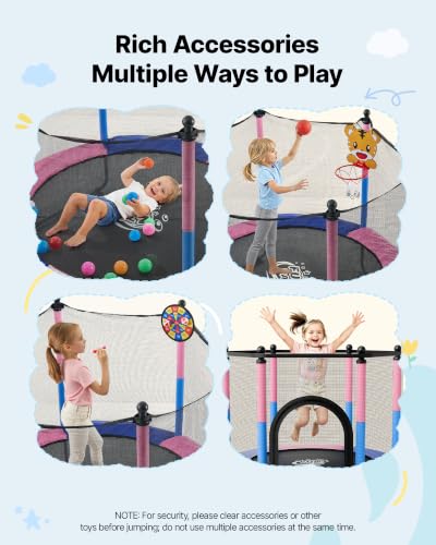 Image of VEVOR 3FT Trampoline 36 inch Trampolines Indoor /Outdoor Trampoline for Toddlers, Foldable Mini Baby Jump Toy with Foam Handle, Recreational Trampolines Birthday Gift for 3+ Years Kids