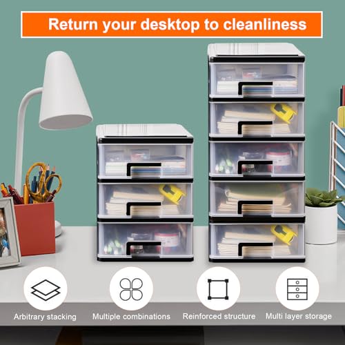 Commode en plastique à 5 tiroirs avec boîte de rangement à compartiments - 6