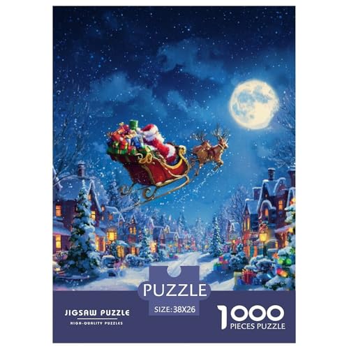 Papá Noel 1000 Piezas Rompecabezas Juego Educativo Creativo Navidad Puzzle Bonita Decoración Rompecabezas para Regalos De Viaje, Presente 38x26cm/1000pcs
