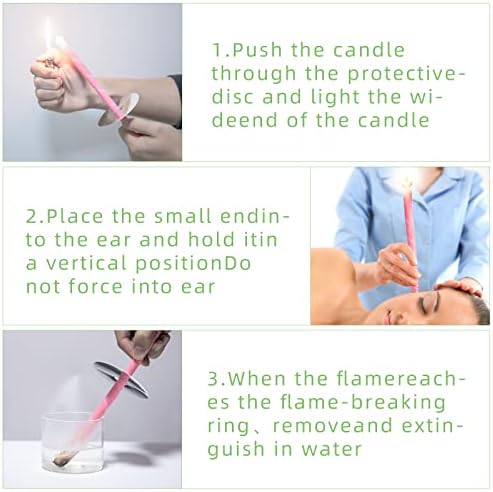 Ear candles,16pcs All Natural Hopi Ear candles Beeswax Candling Cones,Lindastas Ear wax candles,100% Non-Toxic Cylinders Fragrance Hollow Cone Candles with(8 Colours)+8 Protective Disks+30 Cotton Swab