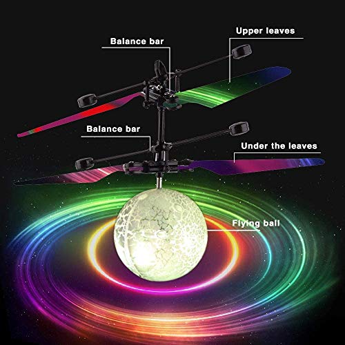 Flying Ball, UTTORA RC Flying Toy for Kids Boys Girls with Colorful Flashing LED Infrared Induction Helicopter Ball Toy Gift for Kids Indoor and Outdoor Games