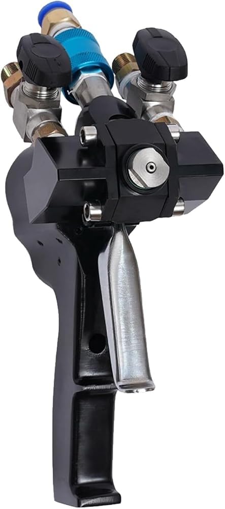 Pistola pulverizadora de espuma de poliuretano con purga de aire autolimpiable para salas de paneles y aplicaciones de escultura