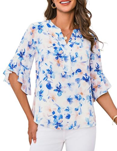 GRACE KARIN Donna Leggera Blusa Maniche Corte
