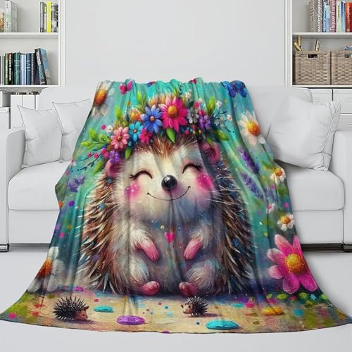 Couverture hérisson 3D 200x230cm en microfibre douce pour canapé et lit