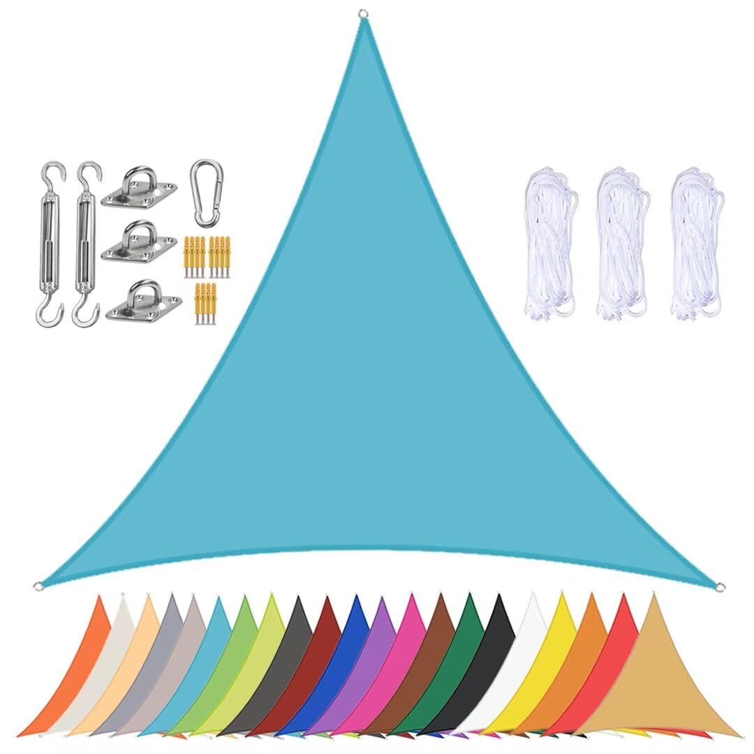 Voile d'ombrage anti-UV à 90% et toile imperméable triangulaire 5m