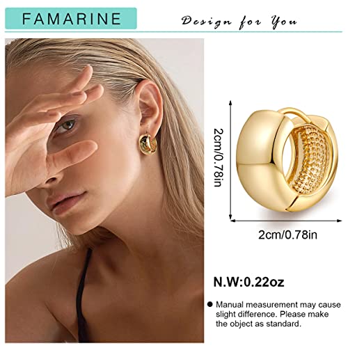 FAMARINE Gold Chunky Earrings for Women Thick Hoop Earrings Gift2