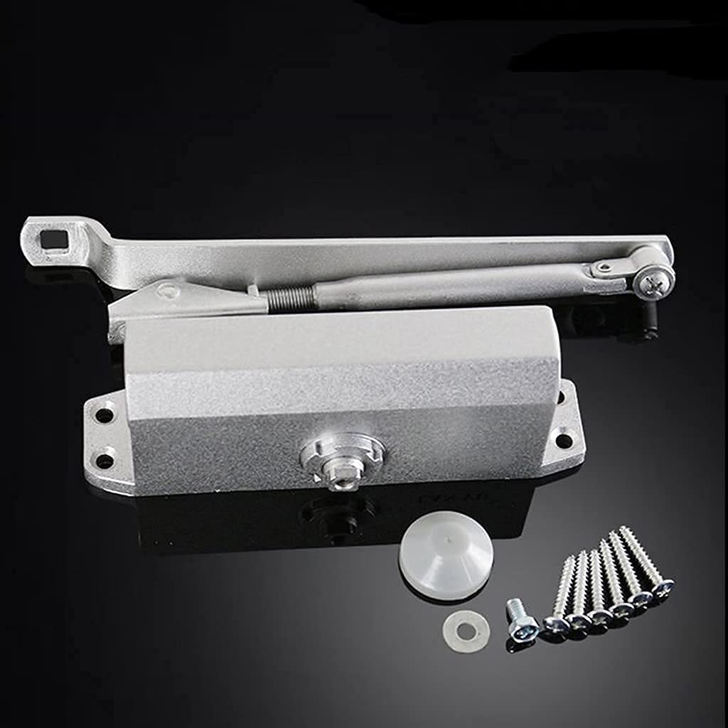 Cierrapuertas automático de Muelle, Cierre de Puerta hidráulico automático con Resorte y Brazo Ajustable(Large202mm)