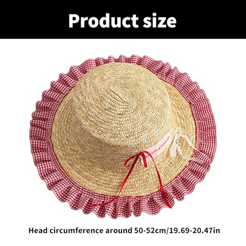 3-10 Year Girls Straw Hat Children's Sunhat for Kids Beach Parties Headgear Vreative Photoshoots Props3