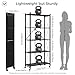 DEANIC 5 Tier Foldable Storage Shelves with Wheels, Large Capacity Shelving Unit, Freestanding Metal Wire Shelf Rack, No Assembly Organizer Rack for Garage Kitchen, Basement, Pantry(Black)
