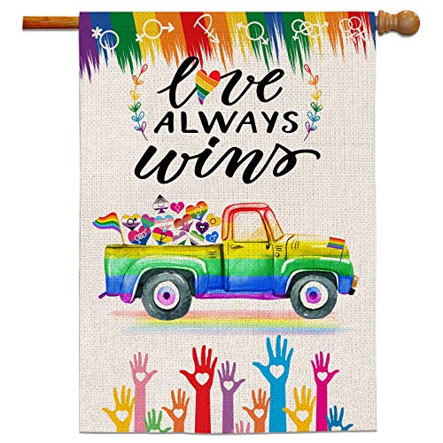 Bonsai Tree Pride Flags 28x40 Double Sided, Gay Rainbow Burlap Garden Flag, Love Always Wins Lgbt Symbols on Truck Large House Flags Outdoor Signs Banners Decorations for Home Bonsai Tree Pride Flags 28x40 Double Sided, Gay Rainbow Burlap Garden Flag, Love Always Wins Lgbt Symbols on Truck Large House Flags Outdoor Signs Banners Decorations for Home