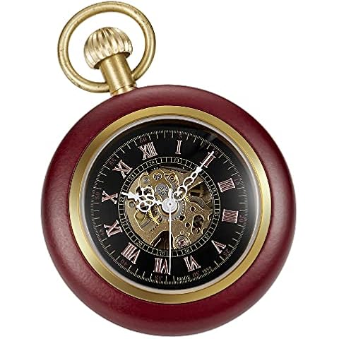 Tiong Steampunk Copper Wood Pocket Watch Cover
