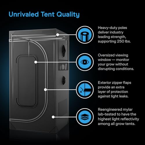 Image of AC Infinity AI Grow System 2x2, 1-Plant Kit w /Self-Learning AI Controller, Dynamic Airflow & LM301H LED Lighting Control, 2000D Mylar Tent w /Lab-Tested Reflectivity, Largest Zippered Window
