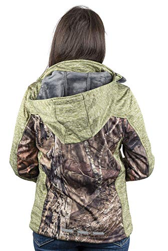 TrailCrest Women's Softshell Hooded Jacket - Super Soft Plush Coral Fleece Lining - Mossy Oak Camo Patterns3
