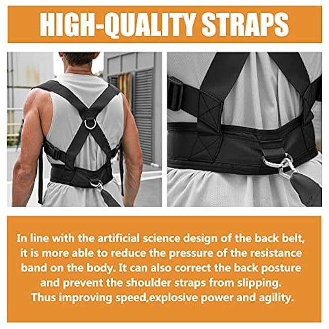 YNXing Sled Pulling Harness, Tire Pulling Harness with Pull Strap for Resistance Training, Adjustable Padded Shoulder Strap