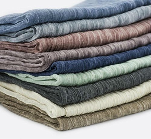 Women Men Cotton Linen Soft Light Evening Scarf Shawl Wrap Casual3