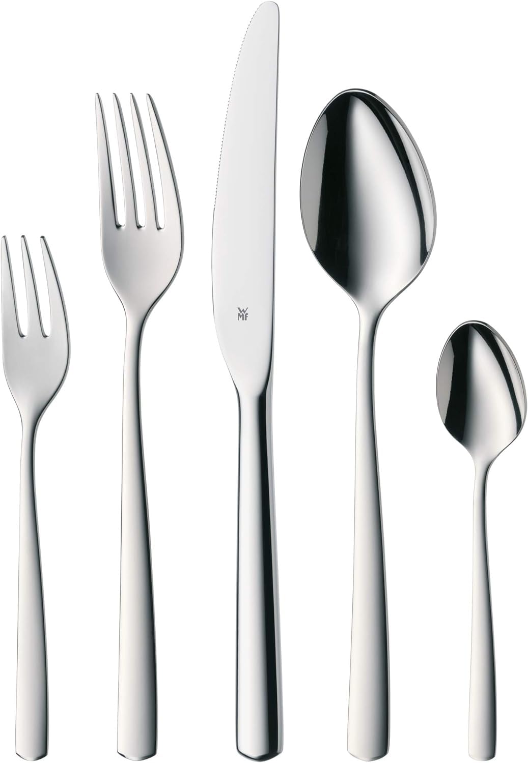 WMF Boston Besteck Set 12 Personen, Essbesteck 60 teilig, Monobloc-Messer & Boston Menümesser mono 22,6 cm, Monobloc-Messer, Tafelmesser Cromargan Edelstahl poliert, glänzend, spülmaschinenfest