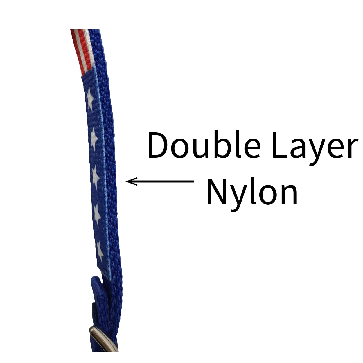 Tahoe Tack American Flag Double Layered Nylon Patriotic Padded Headstall, Reins and Breast Collar with Fringes 3 Items Set: Full Red/White/Blue