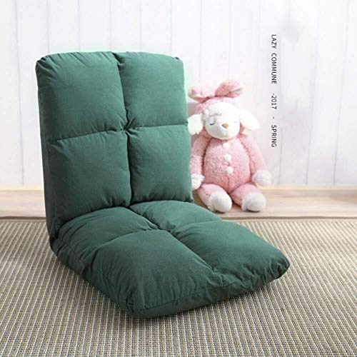 Zichen Folding Chair Silla de piso para el hogar, respaldo plegable y ajustable, cómodo sofá perezoso, oficina, meditación, lectura, televisión, ver juegos, azul (color: verde)