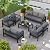 VONZOY Aluminum Patio Furniture Set, 7 Piece Metal Outdoor Set, Patio Furniture Set with Waterproof Covers for Backyard Garden?Grey?