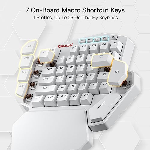 K585 DITI Tastiera meccanica RGB per giochi con una sola mano, 42 tasti di tipo C, tastiera professionale da gioco con presa sostituibile a caldo migliorata, US Layout - Tastiera gaming - Immagine 2