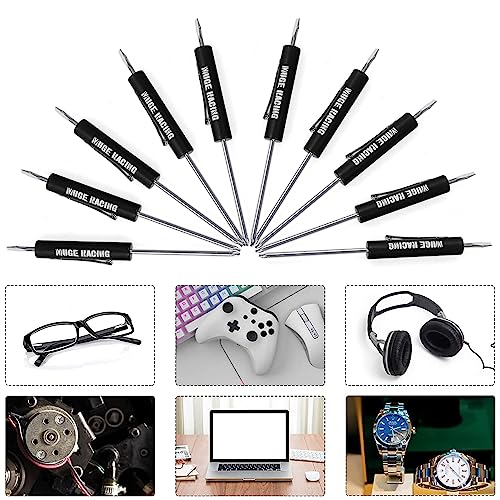Image of Pocket Screwdriver Double End and Slotted Set Mechanical Magnetic Slotted Head with Clip, Mini Pocket Screwdrivers for Mechanics, Electricians (10Pcs, BLACK)
