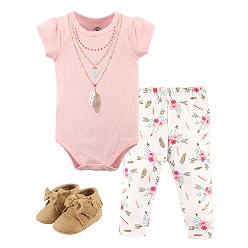 Image of Little Treasure Unisex Baby Cotton Bodysuit, Pant and Shoe Set