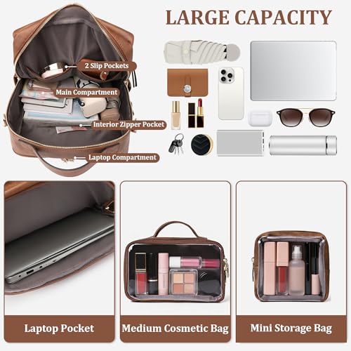 Dora & Liz Leather Laptop Backpack