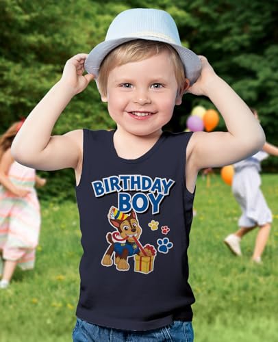 Paw Patrol Chase Birthday Boy Tank Top | Summer Gift for 2nd 3rd 4th 5th Birthday | Toddler Boys Sleeveless Shirt2