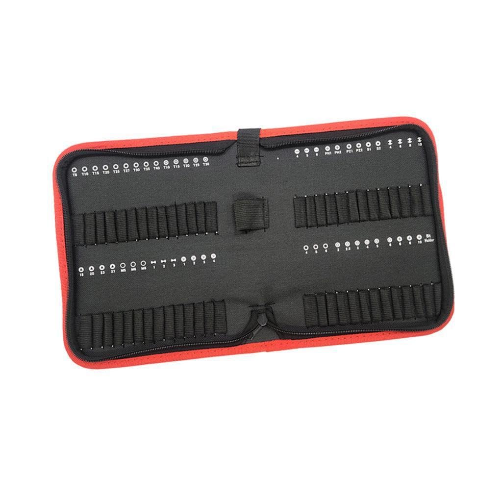 Twisaxc Men's Black Bit Storage Bag With Classic Zipper Closure Compact Storage Solution Best Bit Organizer For Electricians Carpenters And Handy Carrier Professional, 22.4X17.7x4.2cm