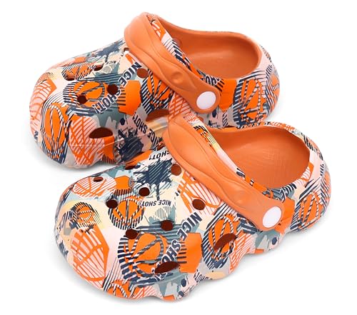 Image of INMINPIN Kids Cute Clogs Cartoon Garden Shoes Boys Girls Slides Slippers Indoor Outdoor Children Water Shower Beach Pool Sandals