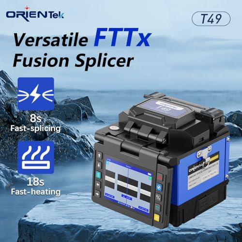 Image of ORIENTEK T49 FTTx Mini Fusion Splicer Active Clad-Alignment 3.5 inch Display 8S Fast Splicing Fast-Heating 18s