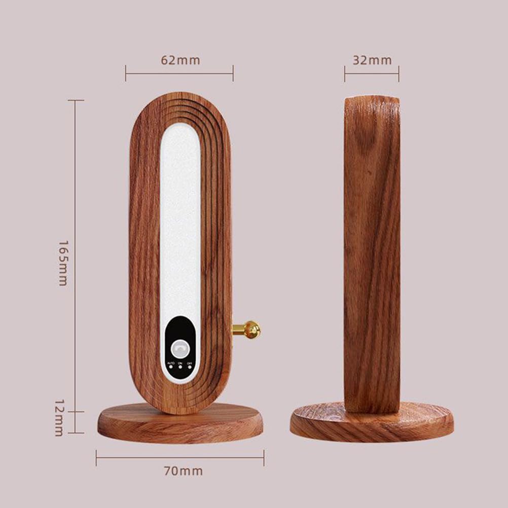 LED Tischlampe mit Bewegungsmelder Holz Akku Tischleuchte Kabellos 3000K Warmweiß Dimmer Nachtlicht Ohne Otromanschluss Wandleuchte Magnetisch Sensorlampe Batteriebetrieben mit Schalter