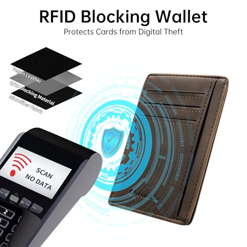 Image of Chelmon Slim Wallet for Men, Minimalist Front Pocket RFID Blocking Credit Card Holder
