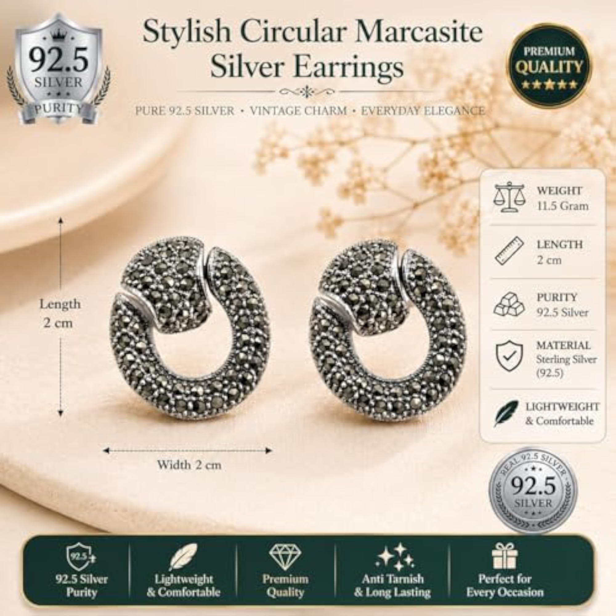 Women's 925 Sterling Silver Earrings, Stylish Designs