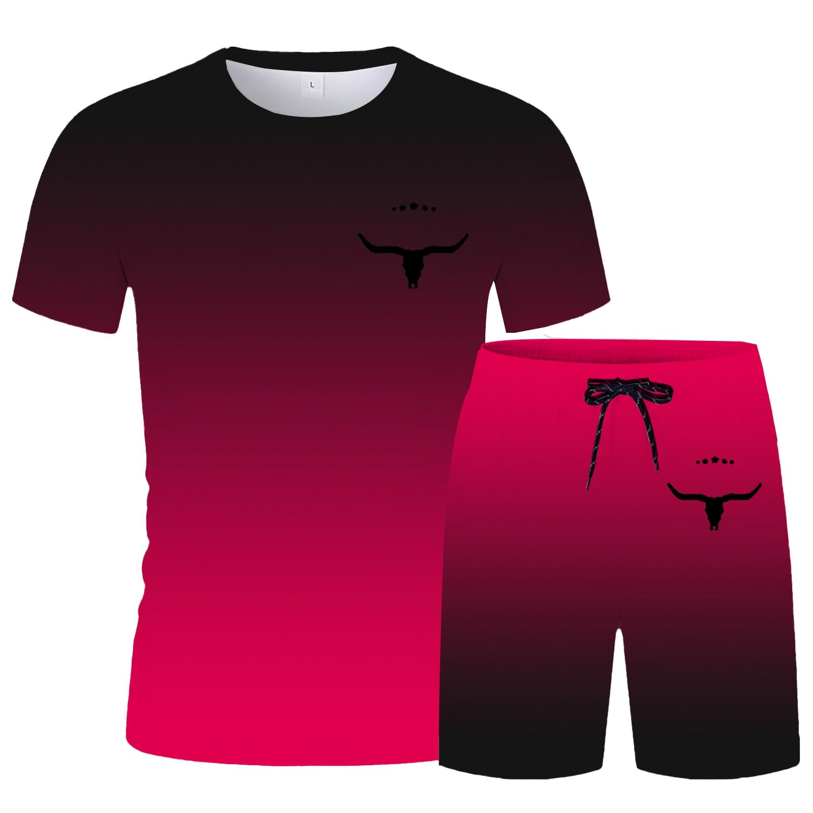 Chándal para hombre holgado, traje de ocio corto de 2 piezas, camisetas de manga corta, pantalones cortos, conjuntos informales, cómodos, ropa deportiva para fitness, ligero y aireado
