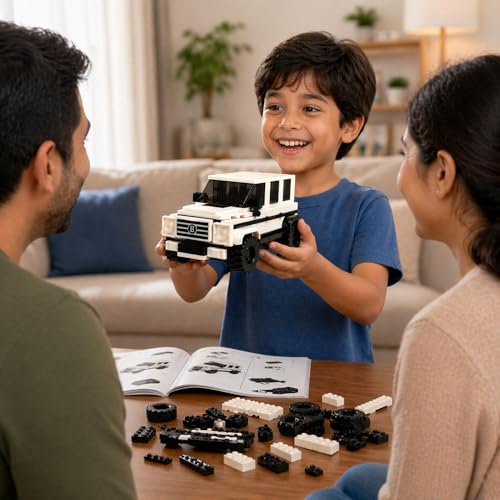 Image of GRIPZ Grid SUV Car Building Blocks Set for Kids 6+ Years | DIY Brick Vehicle Model Kit | Mini Construction Toy Car | Collectible Display Model - 267 PCS