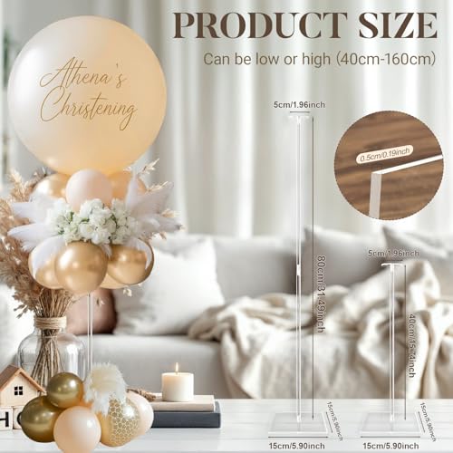 Image of OurWarm Acrylic Balloon Stands for Table Centerpieces, 10 Pack 31.5 Inch