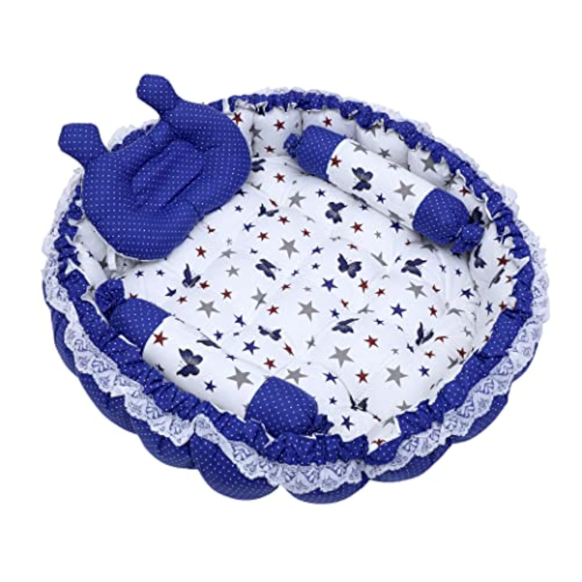 Multicolor Baby Bed with Mosquito Protection Net