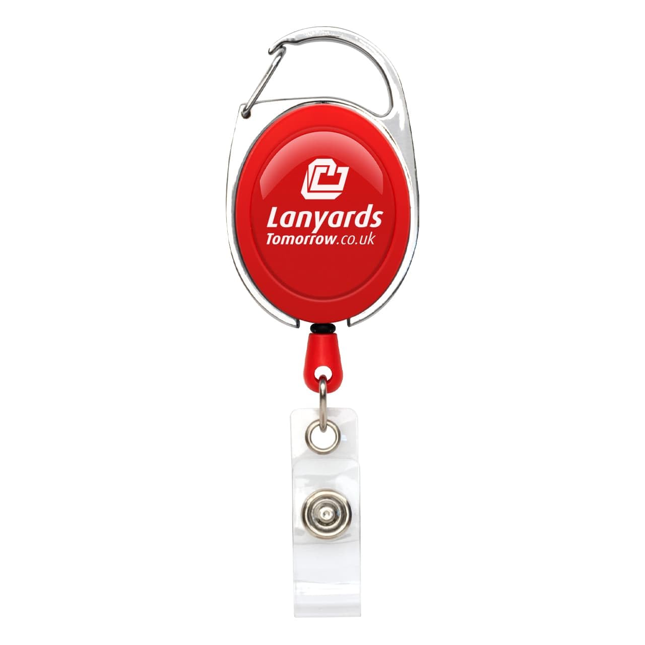 100 x spersonalizowany wysuwany klips do paska z karabińczykiem Yoyo od smyczy, 1 kolorowy nadruk, zaprojektuj swój własny wysuwany uchwyt na identyfikator, metal, plastikowe logo ADD i tekst