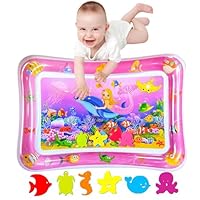 ZHUYNXIR Tummy time Water Playmats, Tummy time mats, Baby Water Play Mat for Kids and Toddlers Baby Toys for 3 to 24 Months, Strengthen Your Baby's Muscles, Pink 27.5x20 in.