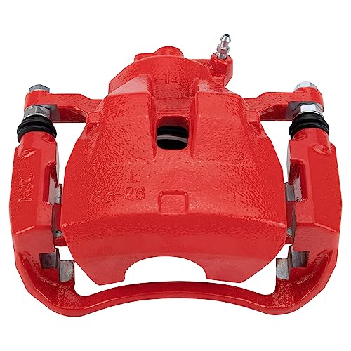 Image of TRQ Front Brake Caliper Set Painted Red Brackets Compatible with 2012-2018 Toyota Avalon 2012-2017 Camry 2016-2018 Lexus ES350