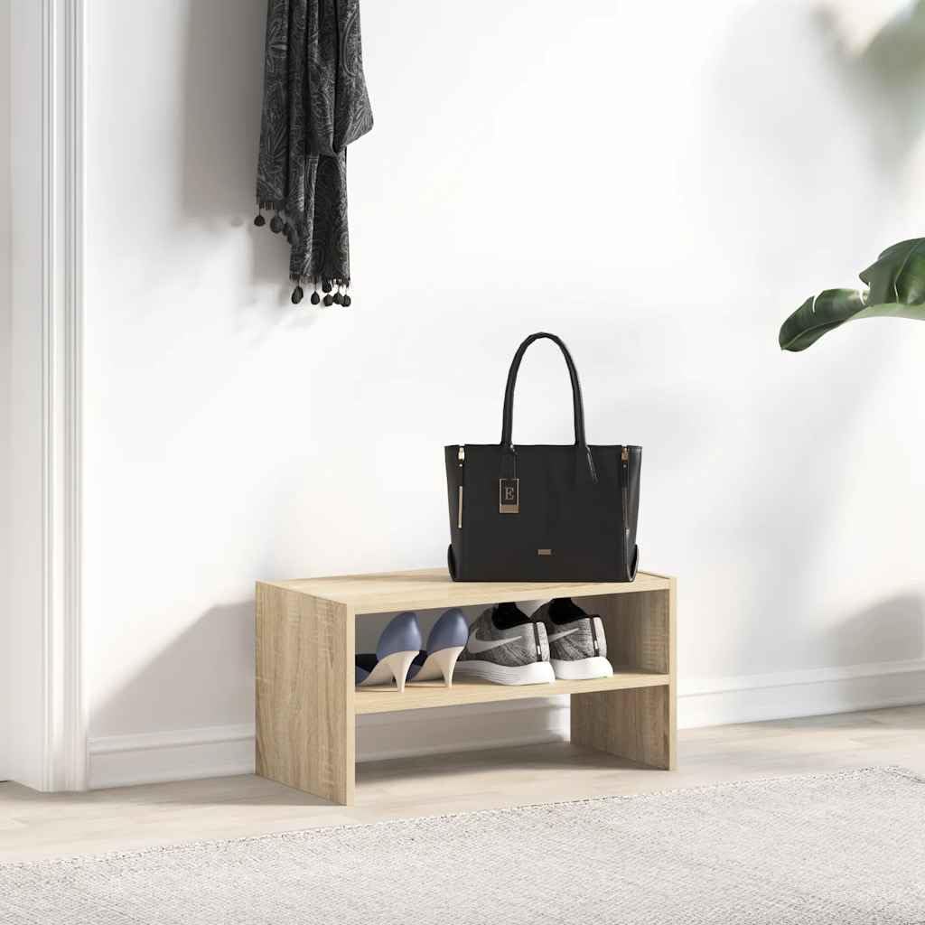 Schuhregal Sonoma-Eiche stapelbar 60x30x30,5 cm Holzwerkstoff platzsparendes Aufbewahrungssystem für Flur Eingangsbereich Garderobe