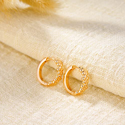 FETTERO 14K Gold Plated Earrings for Women Gold Huggie Hoops Lightweight Small Dainty Hoop Earrings Simple Trendy Hypoallergenic Hoops Jewelry Gift | Cubic Zirconia Huggie Earrings4