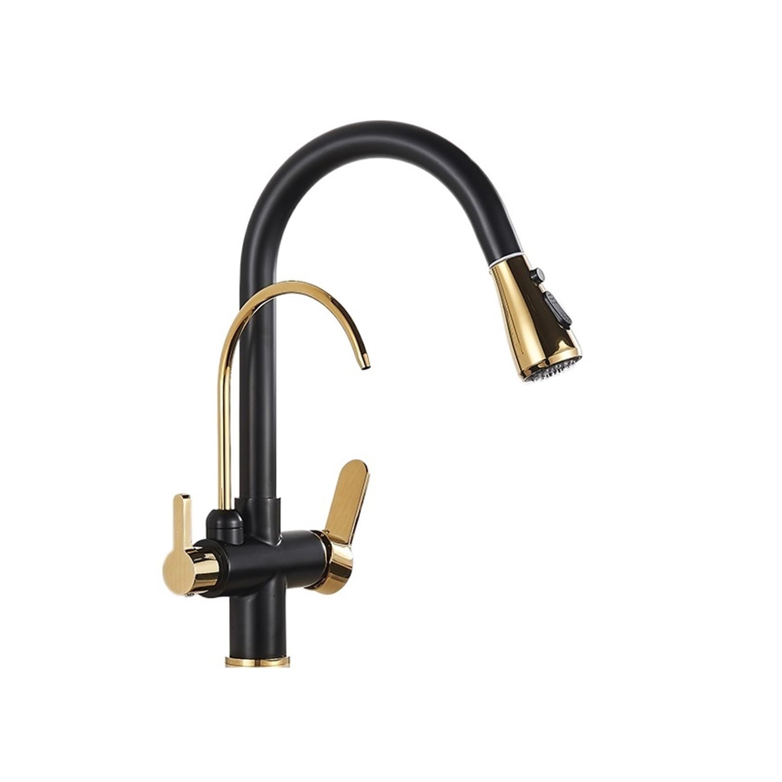 BHFPFZA Purified Water Filter Faucet Pull-Out Tap - Hot & Cold Mixer Sink C Easy Installat Ele Black d Design for Kitchen