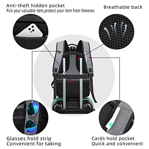 Image of DUSLANG 17 Inch Laptop Backpack for Travel Water Resistant College Backpack for Men Laptop Bag with USB Charging Port