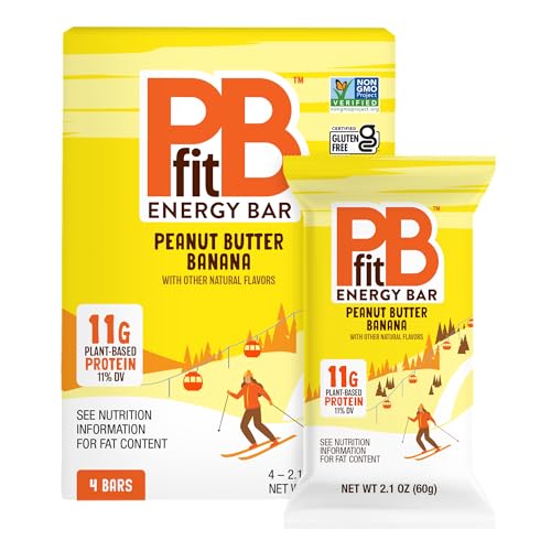 PBfit Peanut Butter Banana Bars, 11g Protein, Gluten Free, 4-Pack