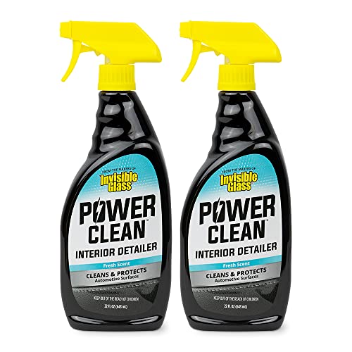 Image of Invisible Glass 92024-2PK Power Clean Interior Detailer Cleaner & Protectant - Cleans, Conditions & Restores Plastic, Vinyl, Rubber & Carbon Fiber - OEM Finish, Fresh Scent - 22 fl oz (Pack of 2)