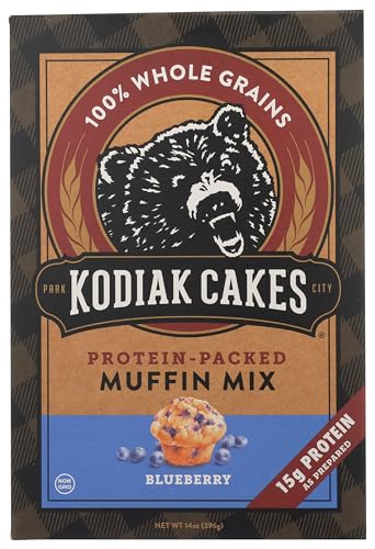 Kodiak Muffin Baking Mix, Blueberry, High Protein, 100% Whole Grains, (Pack of 1)
